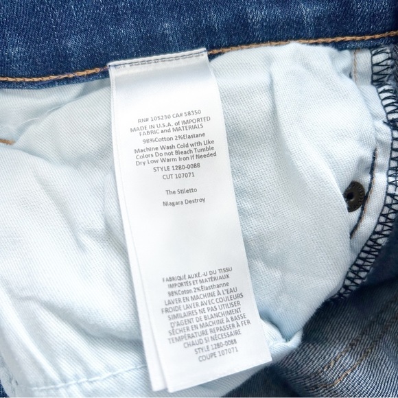 Current Elliott The Stiletto Niagara Destroy Jeans Size 29 - Picture 8 of 9